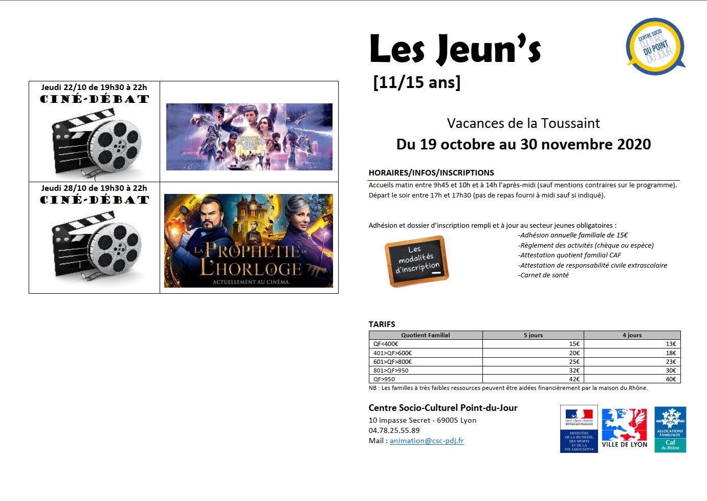 Image 1 stage vacances les Jeun's