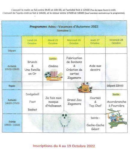 Image programme vacances ados